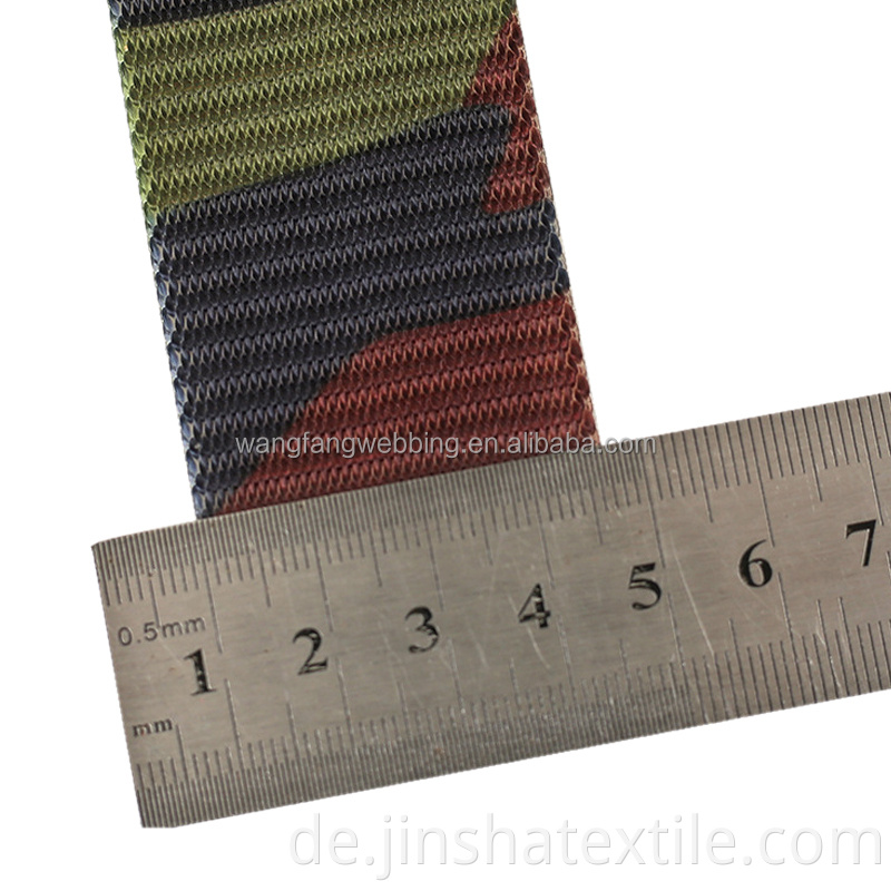 Striped Polyester Wärmeübertragung Druck gedrucktes Gurtband Camo Druck gewebtes Nylon -Gurtband Outdoors Militärnetz